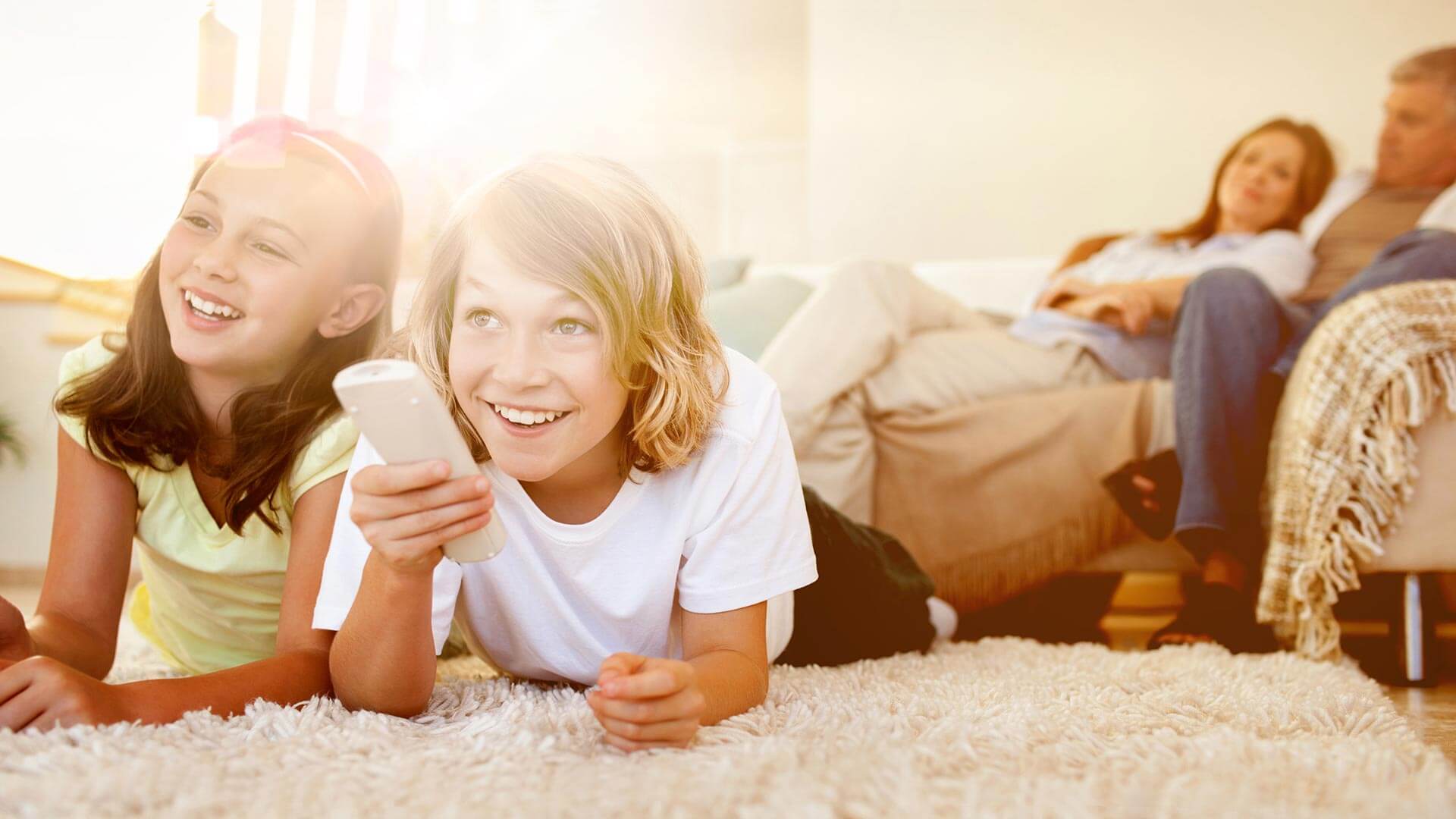 Gezin geniet van Glasvezel